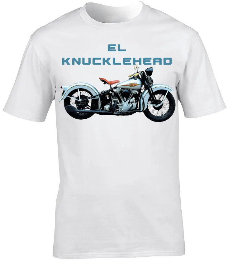 T-Shirt Moto El Knucklehead Moto Biker Manica Corta Girocollo