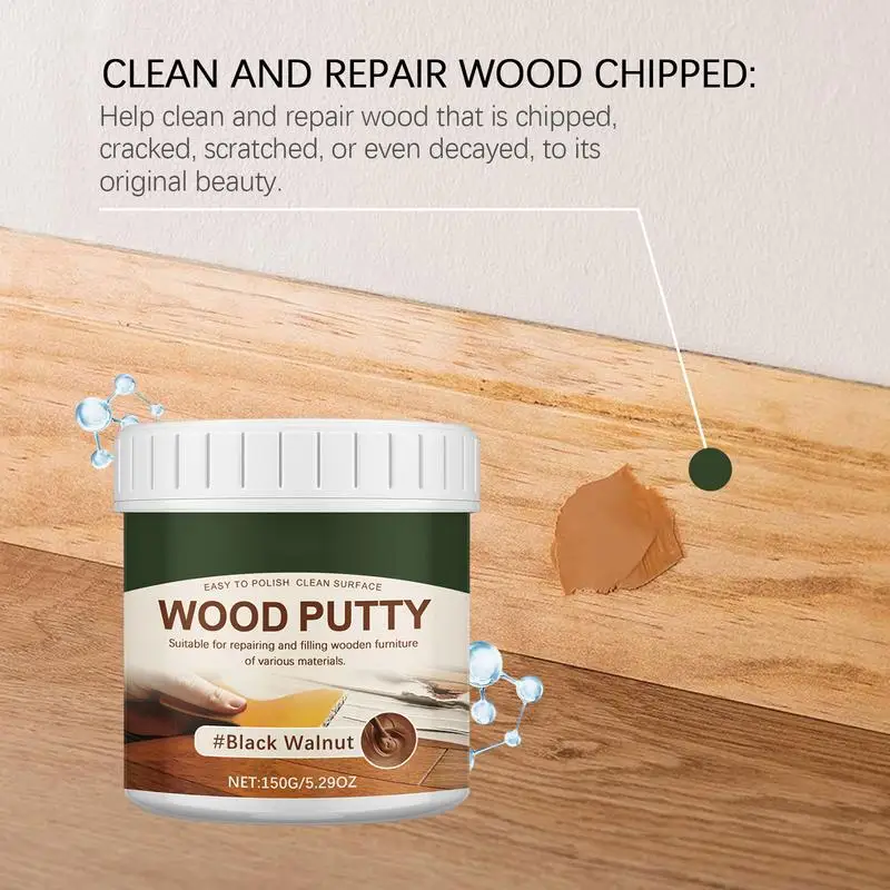 150g Wood Filler Putty Stainable Wood Crack Filler Wooden Furniture Repair Kit For Cabinets Tables Floors Doors