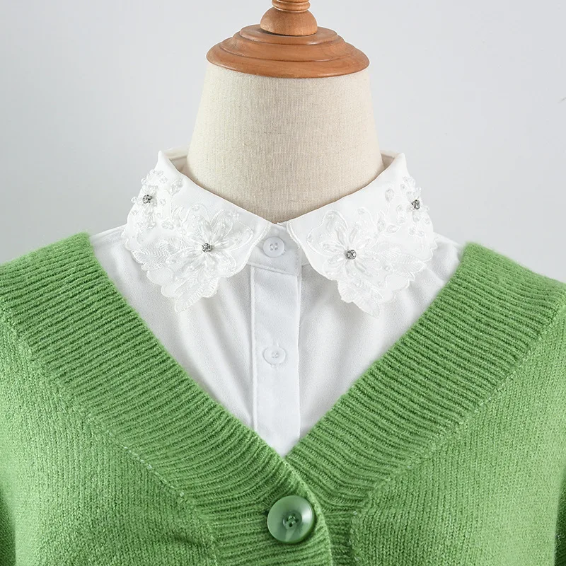 

Винтажный искусственный воротник ручной работы для женщин и мужчин, деловой костюм, съемный шейный галстук, ложный воротник