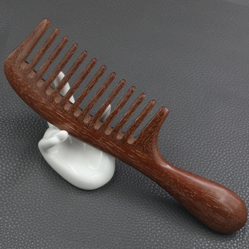 Green Sandalwood Width Tooth Comb- Anti Static Comb Red Sandalwood Width Tooth & Fine Tooth Comb