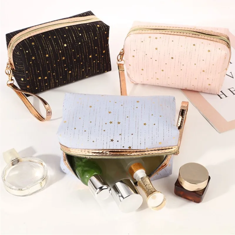 

Pillow Shape Cosmetic Bag with Sequins Beauty Organizer Storage Travel Wash Zipper Bag Toiletry Pouch Handbag for Women