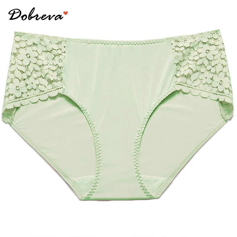 

DOBREVA Women's Bikini Cheeky Hipster Panties Floral Lace Underwear Soft Cotton Brief