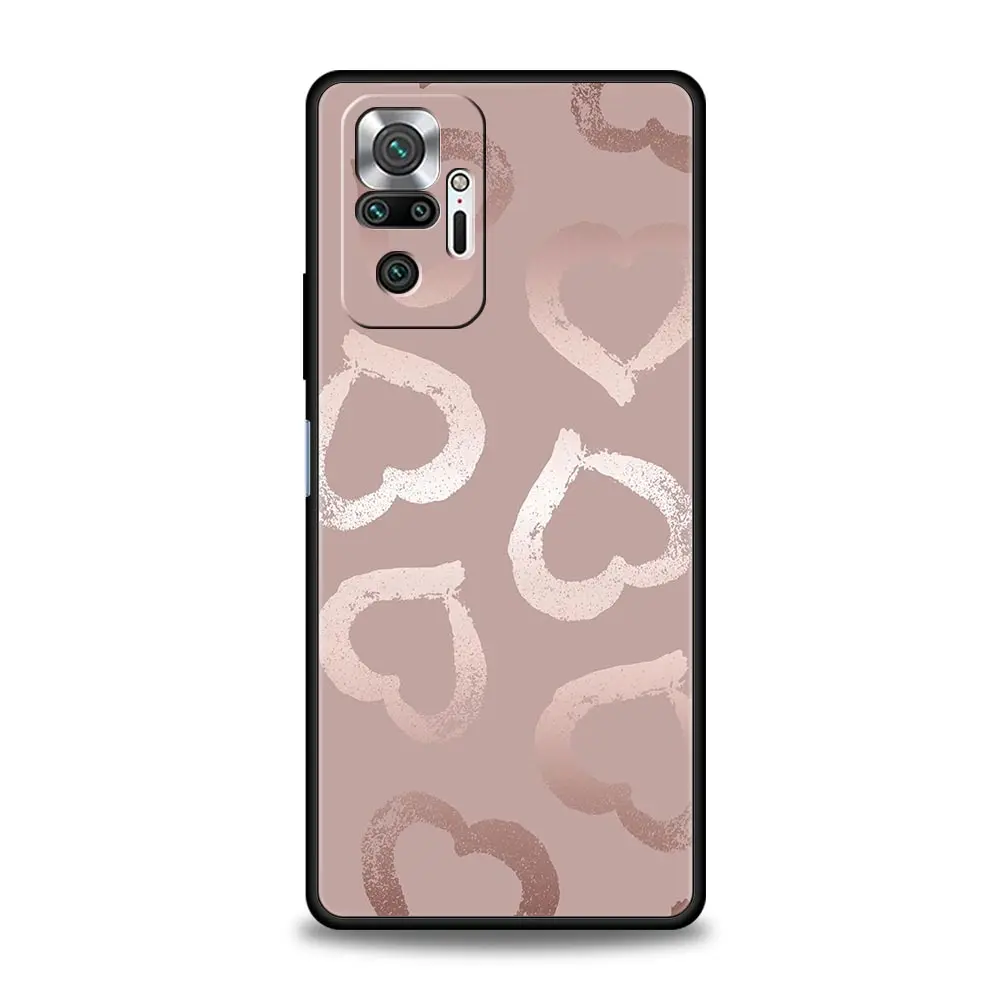 Gold Rose Love Heart Soft TPU Phone Case