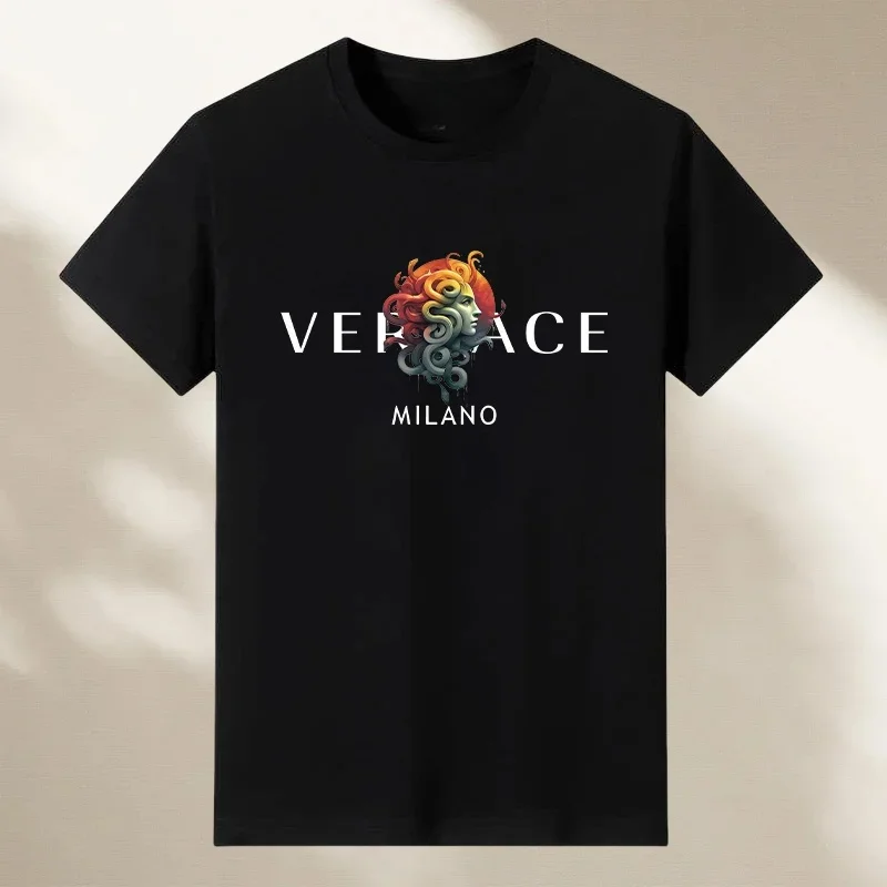 Summer Pure Cotton Printing Men and Women Short-sleeved Skin-friendly and Soft Same Style
