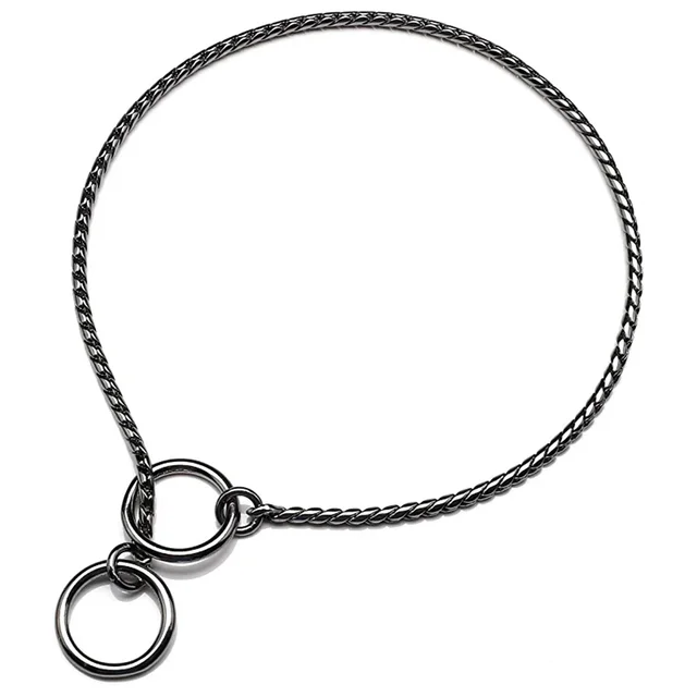 Adjustable Metal Snake Chain Dog Collar With FREE Name Engraving - Slip-On Choker Style 1 thumbnail image