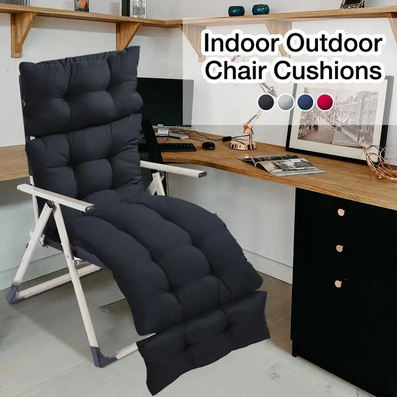 Comfortable Chaise Lounge Cushion Recliner/Rocking Outdoor Long Chair Cushion Pad Patio Garden Lounger Bench Cushion Seat Pads