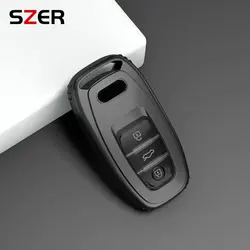 Premium TPU Car Key Cover - Full Shell Keychain Protector (Grey only case)