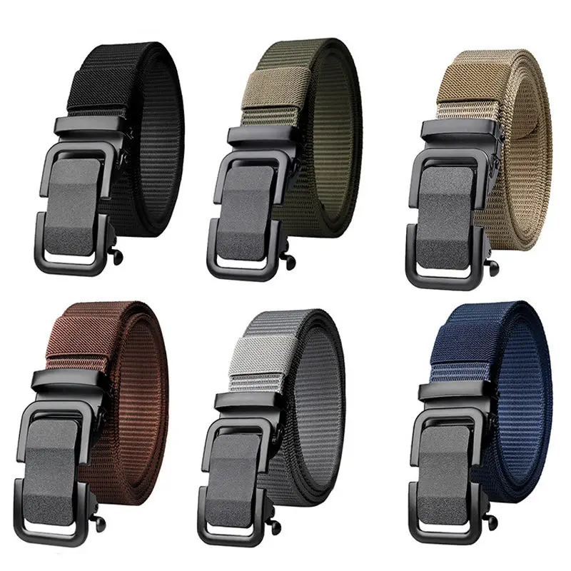 Alloy Buckle Nylon Canvas Belt Fashionable Men And Women Toothless Automatic Buckle Quick Detachable Leisure Belt Accessories new tactical training men s and women s 1200d nylon belt 3 5cm toothless automatic buckle fire fighting office equipment belt