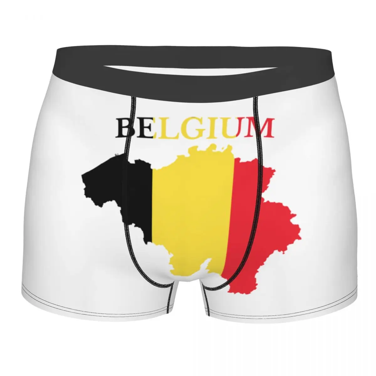 

Нижнее белье с флагом Бельгии на заказ, Мужские дышащие боксеры, мягкие трусы для мужчин
