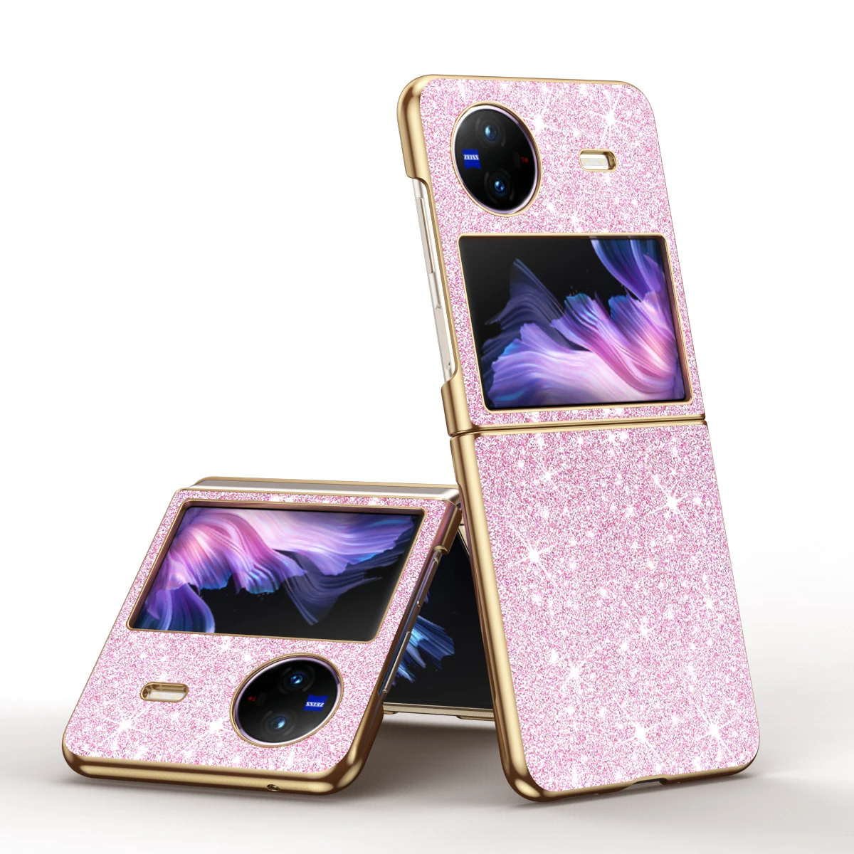 

Light Luxury Electroplated Soft Edge Shiny Glitter Case for VIVO X Flip Bling Sparkle Folding Protective Cover