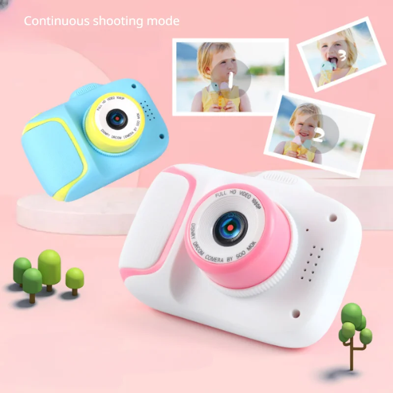 Kid Mini Camera Cartoon HD IPS Screen Digital Camera Boys Girls Portable 1080P Toys for Children Birthday Christmas Gift
