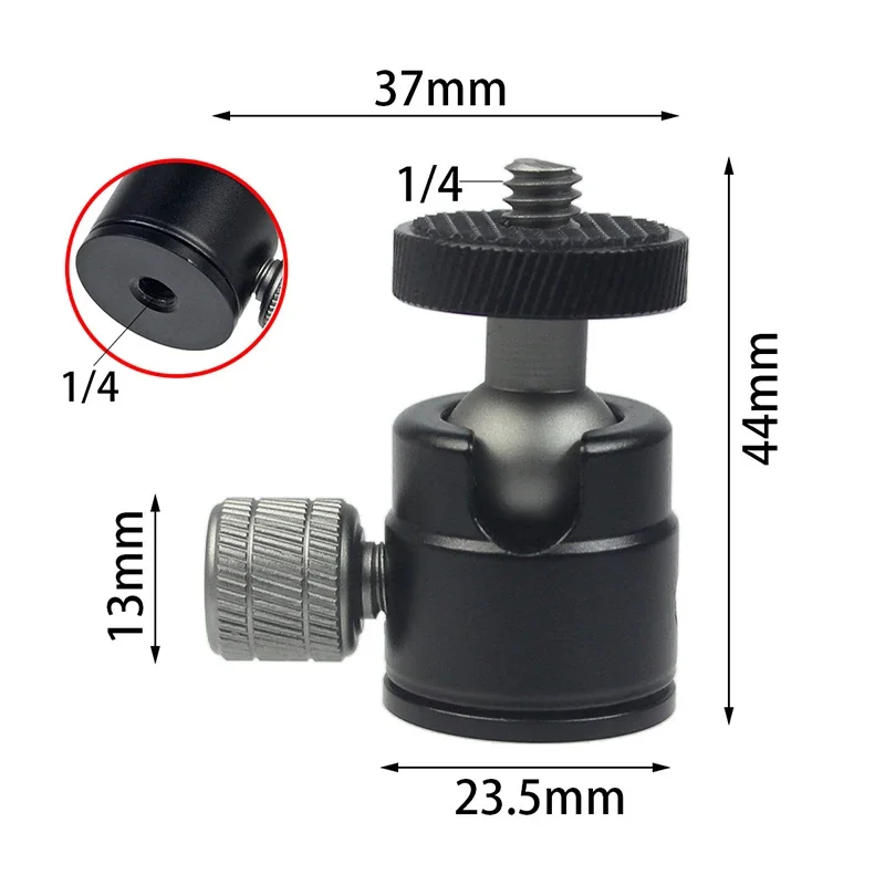 Monitor With 1/4 Thread Mount Ball Head Panorama Tripod Mini Aluminum Alloy 360 Degrees Swivel Stand Photography Accessories tripod ball head