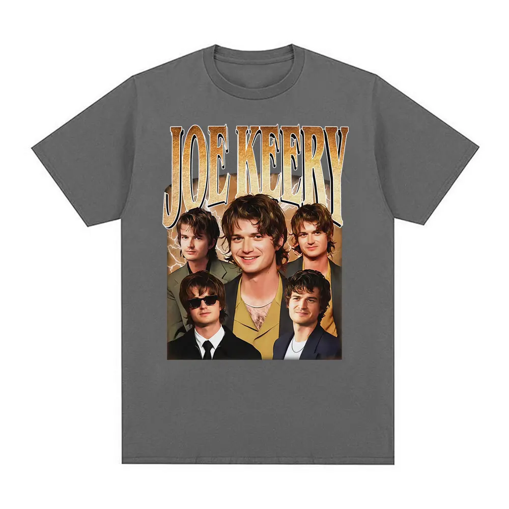 Limited Joe Keery 빈티지 그래픽 티셔츠 유니섹스 패션 고딕 반팔 인기 티셔츠 남성 캐주얼 코튼 티셔츠 티셔츠