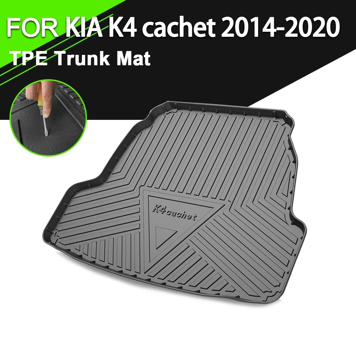 

Car Rear Trunk Cover Mat TPE Waterproof Non-Slip Rubber Cargo Liner Accessories For KIA K4 Cachet 2014-2020