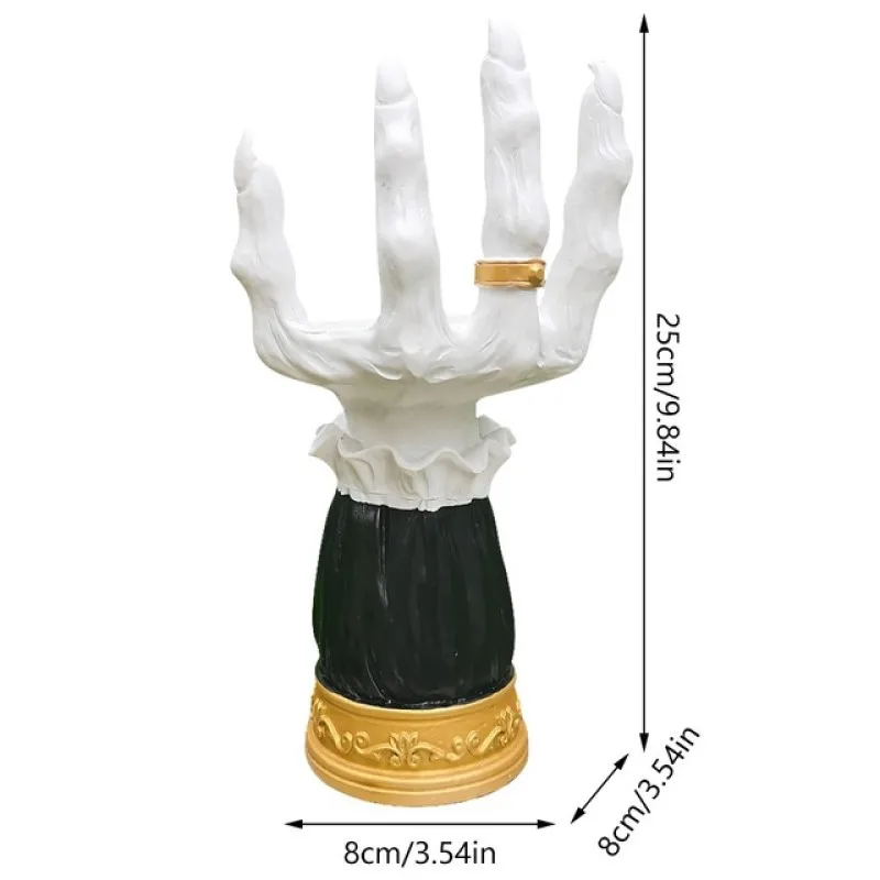 thumbnail image 1 of Halloween Decoration Witch Hand Candle Holder Resin Desktop Candlestick Gothic Home Ornaments Horror Art Halloween Props Gift, 1 of 4