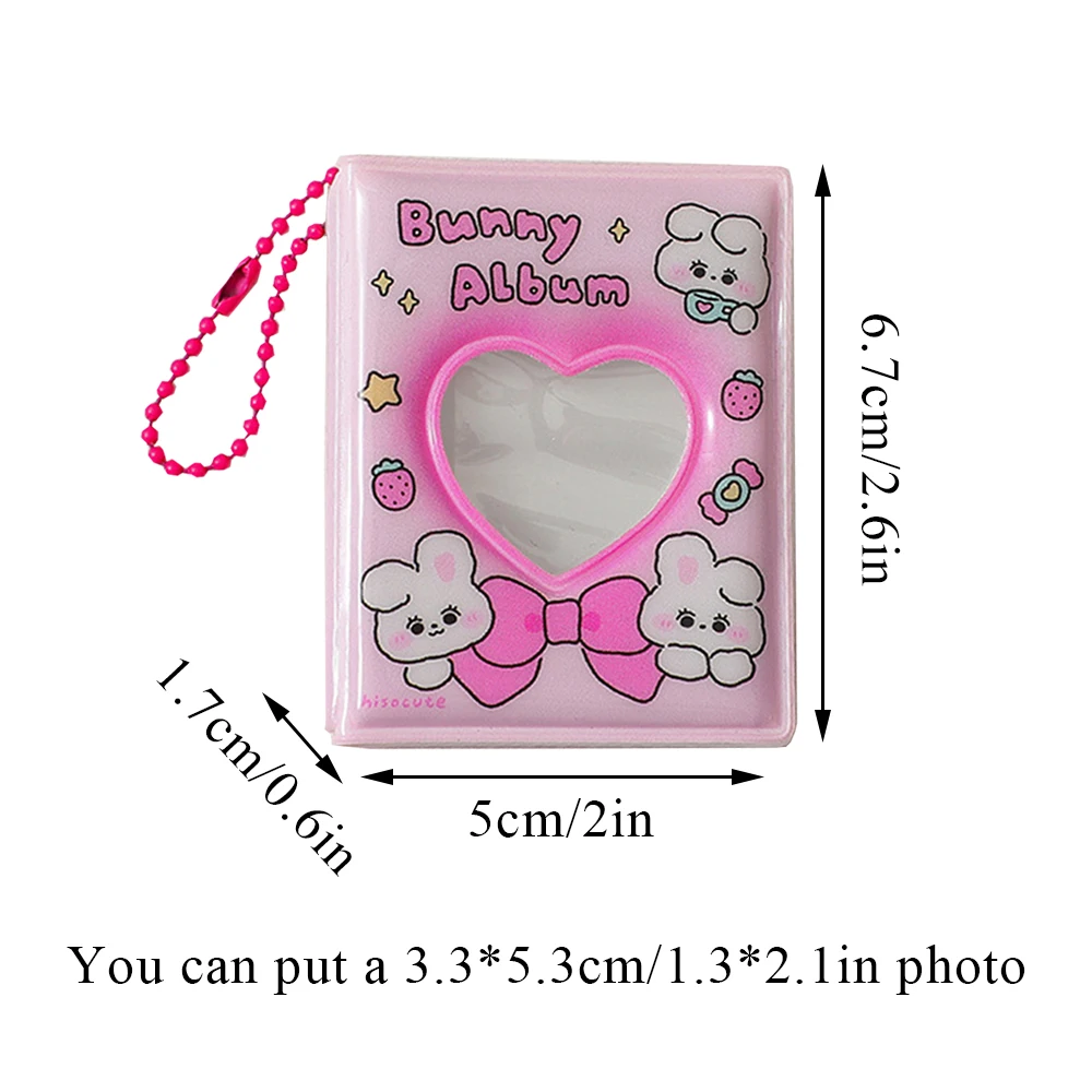 Set 5 Mini Album Fotografici Portachiavi - Custodie Trasparenti In PVC Con 20 Tasche Ognuno, 4,8x6,2 Cm, Per Foto 3,5x5,5 Cm - Colori: Viola, Blu, Rosa, Trasparente - Regalo Ricordi - copertina