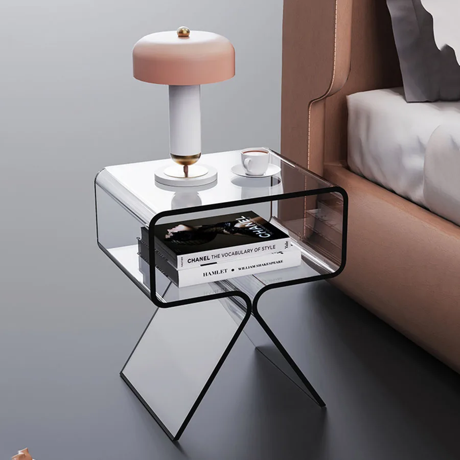 

Saving Nightstands Bedroom Modern Living Room Acrylic Nordic Nightstands Small Orgenizer Minimalist Glass Mesa Noche Room Decor