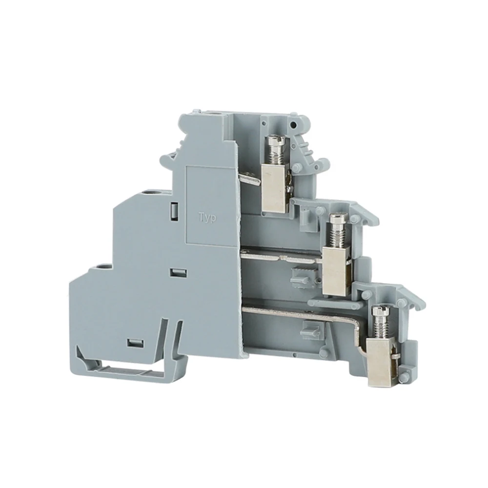 10Pcs DIKD1.5 Three Layer Terminals Electrical Connector DIN Rail Terminal Block 0.2-2.5 mm&sup2; Rail Sensor Brass Terminal Block