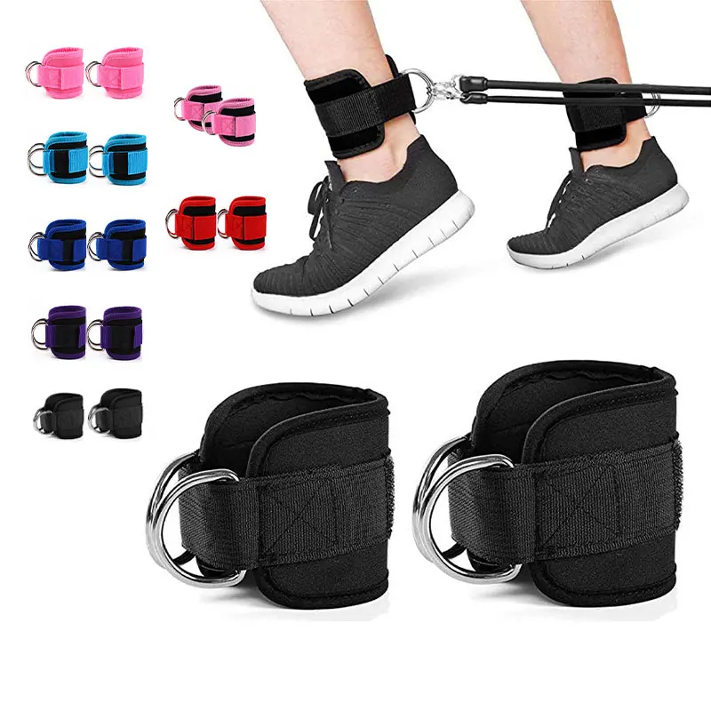 Fitness Ankle Straps Adjustable D-Ring Gym Workouts Glutes Legs Strength Training Workouts Sports Guard Safety Abductors 1 Pair
