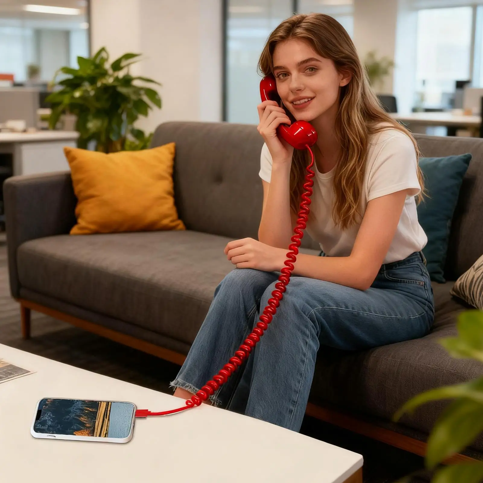 Handset For Cell Phone Receiver With Microphone Plug In Cell Phone Handset For Meeting Video Conferences Calls Computer Laptop