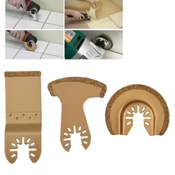 3pcs Set Carbide Oscillating Multi Tool Segment Saw Blades Tile Grout Cutter For Rough Sanding Fillers Tile Multitool Saw Blade