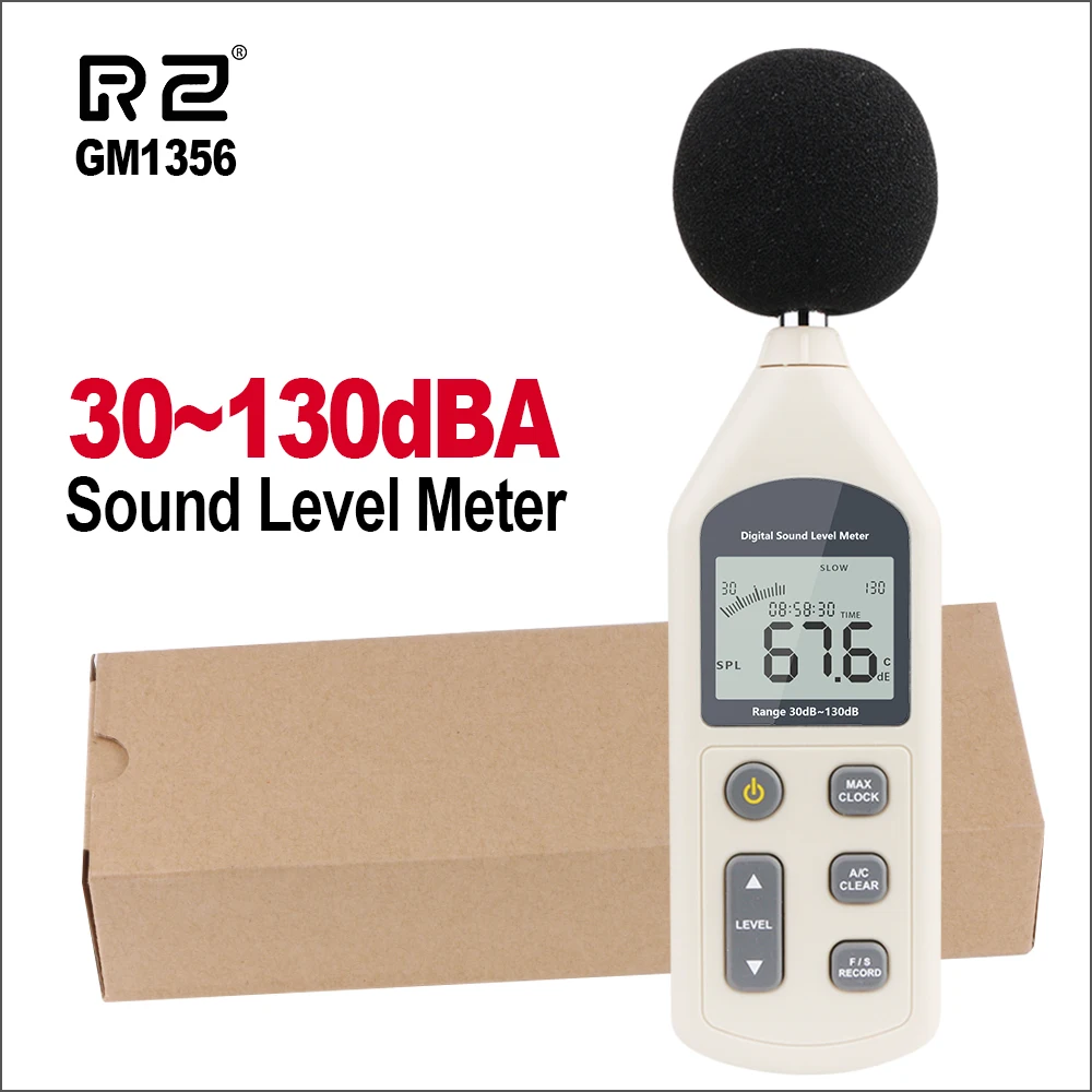 

RZ Digital Sound Level Meter USB Noise Tester Meter Decibel Meter Noise Meter 30-130dB A/C FAST/SLOW DB Meter