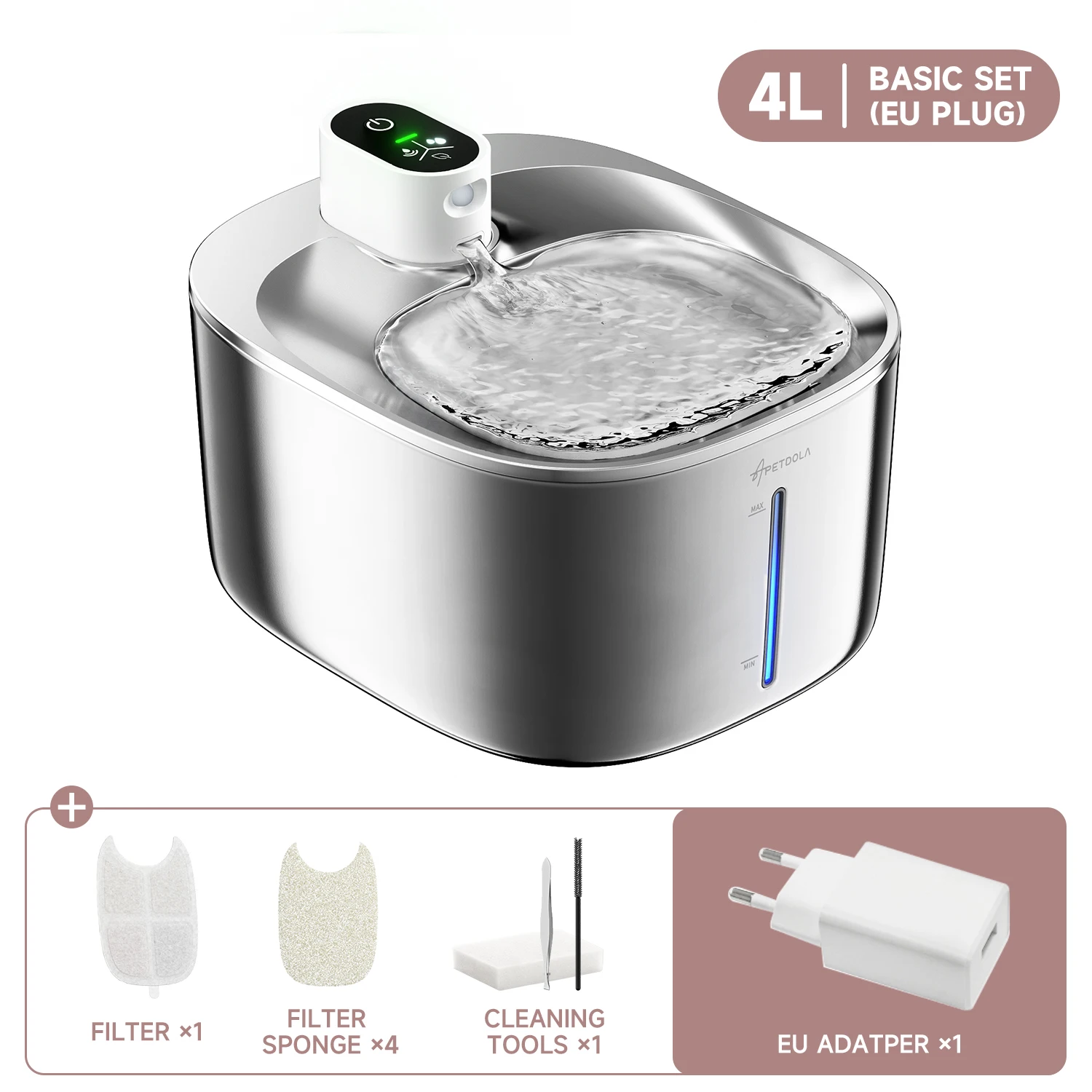 Apetdola 4l drahtlose Katze Wasser brunnen Auto Sensor Trinkbrunnen für Katzen Hund Trinker Haustier Wassersp ender Zubehör