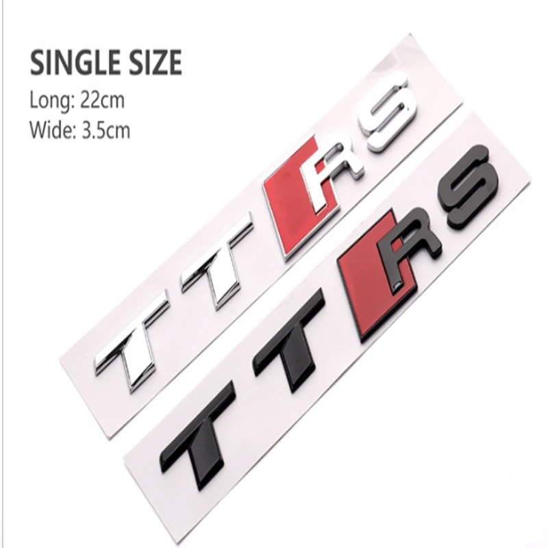 

1PC New 3d ABS Black Chrome Car Trunk Letters For Audi Lettering TTS TTRS Series Logo Emblem Badge Number Sticker Accessories