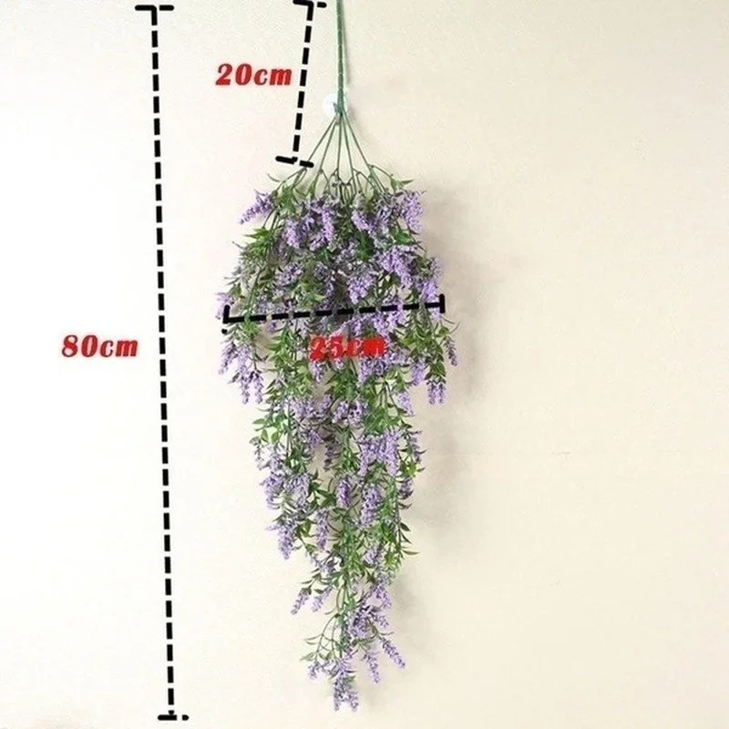 Fashionable New Simulation Plant Flower Wall Artificial Hanging Lavender Home Decoration Living Room Kitchen Bedroom Decoration