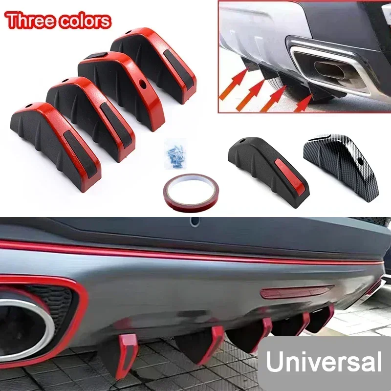 4Pcs Universal Triangle Car Spoilers Novel Bumper Diffuser Spoilers Compact Rear Spoilers Fine Workmanship Decorate