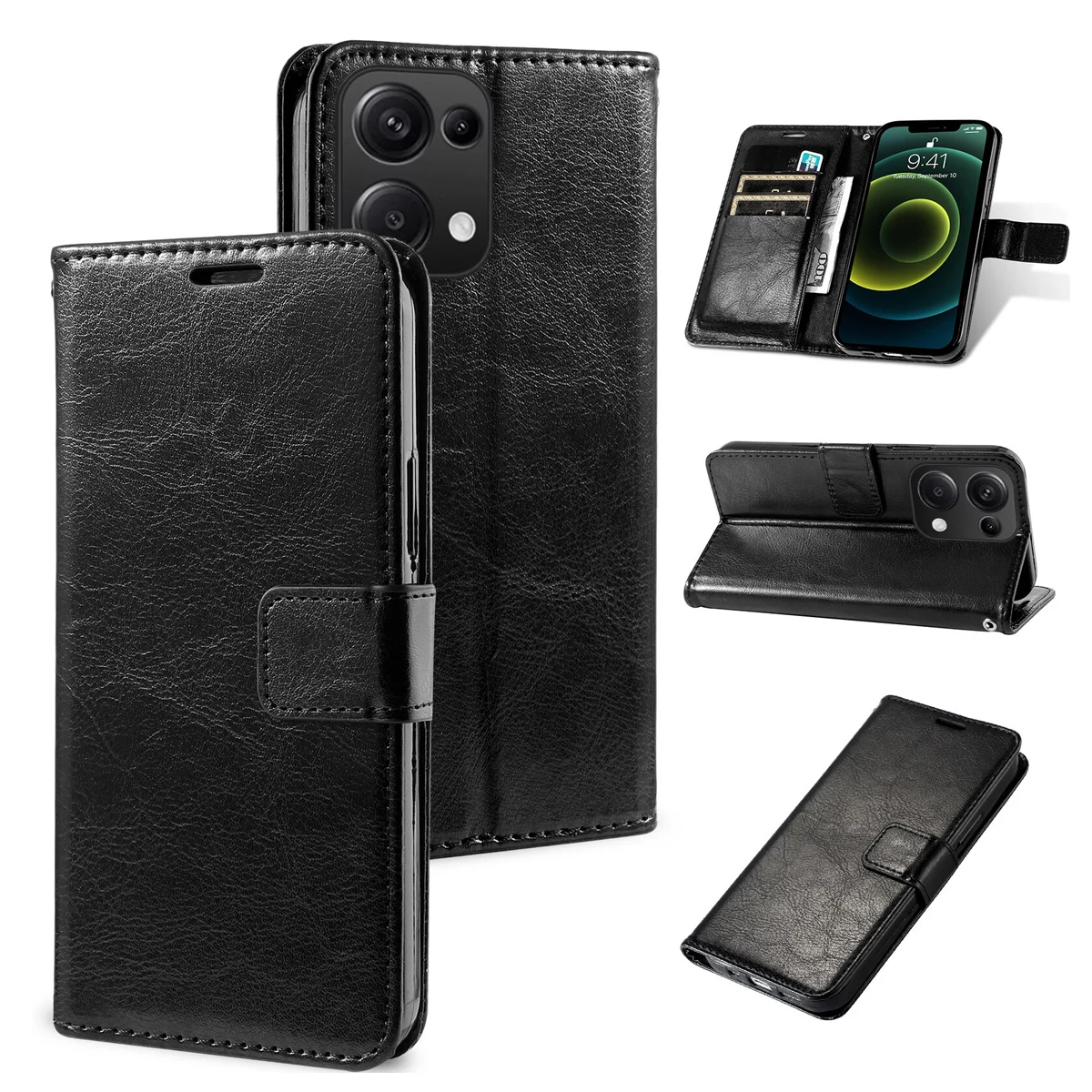 Leather Phone Wallet Case with Stand - Flip  Cover