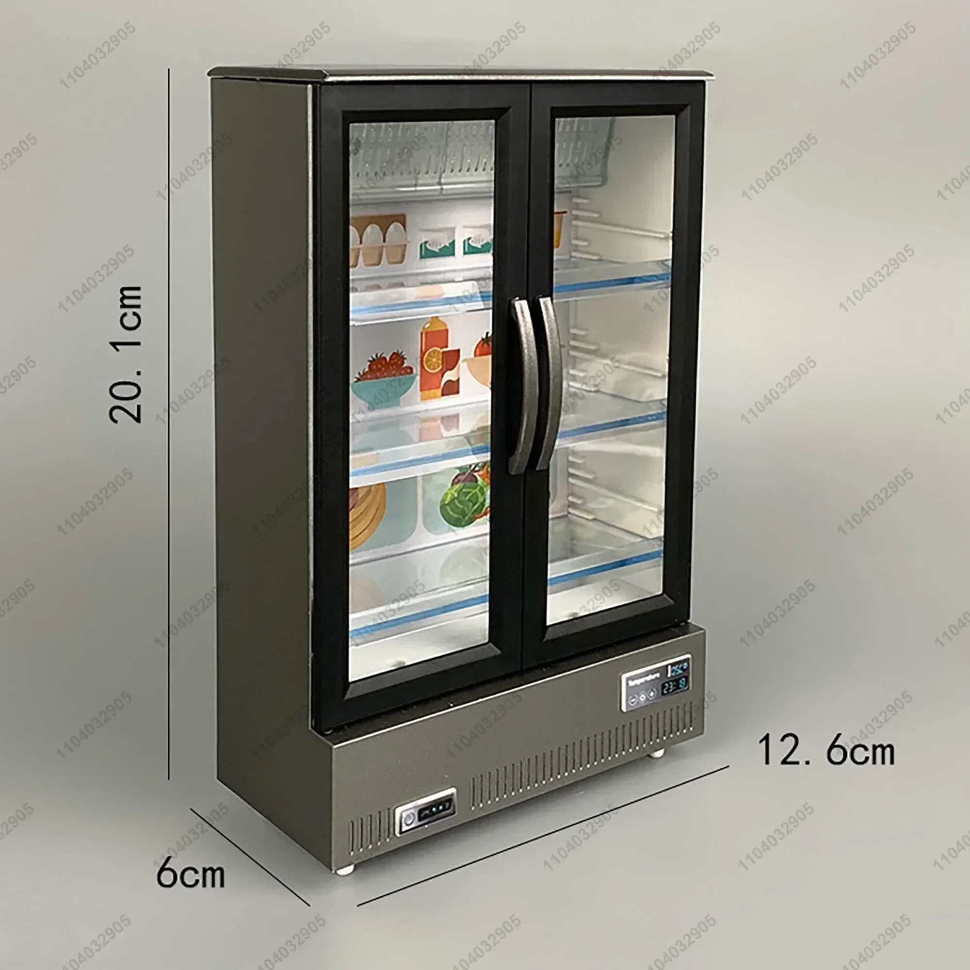 Miniature Shop Furniture Fridge Freezer Shelf Cool Drink Food Items Toy Mini Handcraft Dollhouse Simulation Scenario Display 2