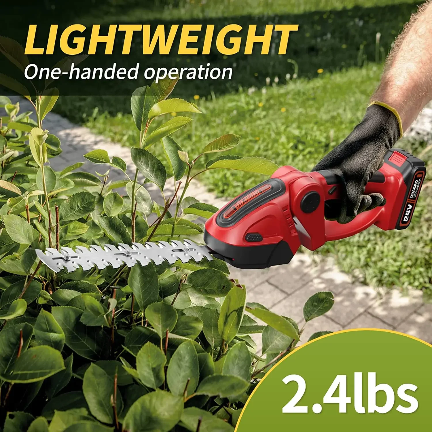 Cordless Hedge Trimmer With 2-in-1 Grass Shear Garden Maintenance Kit 21V Including Battery And Charger
