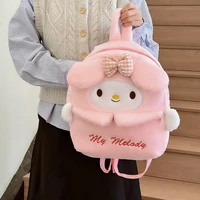 Sanrio Plush Cartoon Backpack, Cute Anime Schoolbag, Cinnamoroll Kuromi Hello Kitty Shoulder Bag Birthday Gift 4