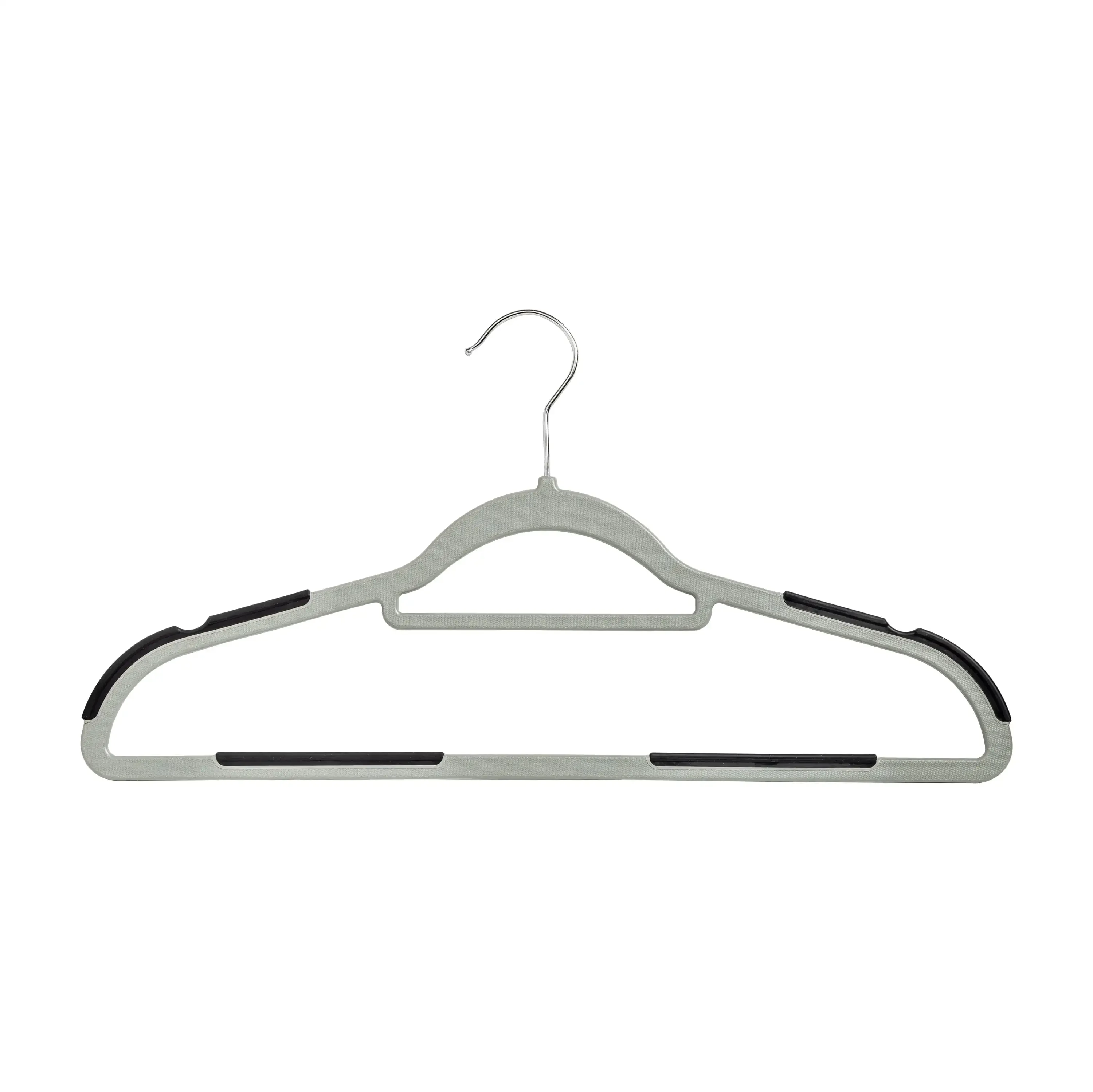 

Non Slip Rubber Grip Plastic Clothing Hangers, 50 Pack, Gray