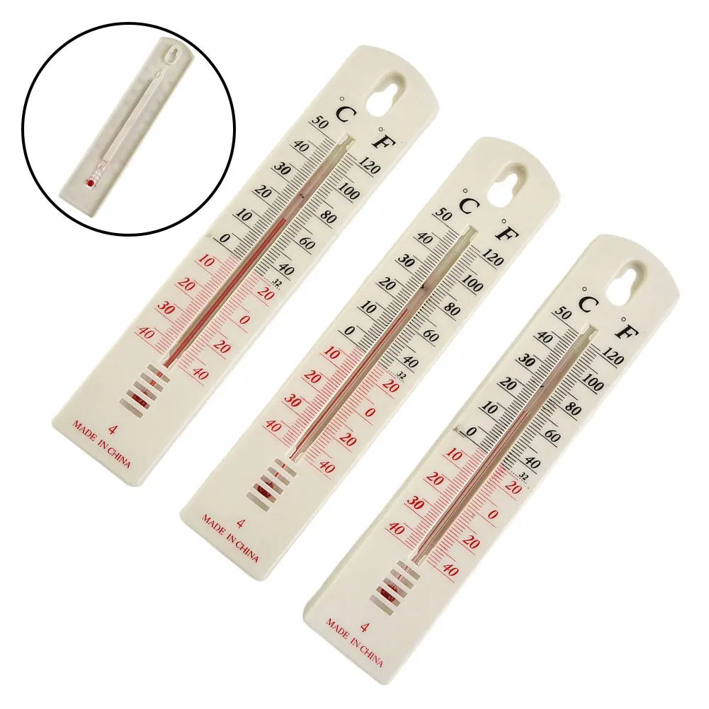 

3pc Wall Hang Thermometer Indoor Outdoor Garden House Garage Office Room Hung Logger Straight Plate Temperature Meter