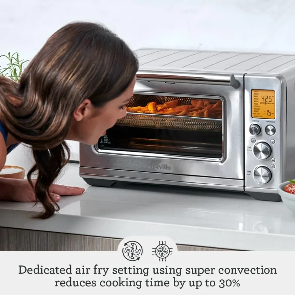 Smart Air Fryer Oven, Convection Countertop Oven, Air Fryer Toaster Oven Combo, Black Stainless Steel