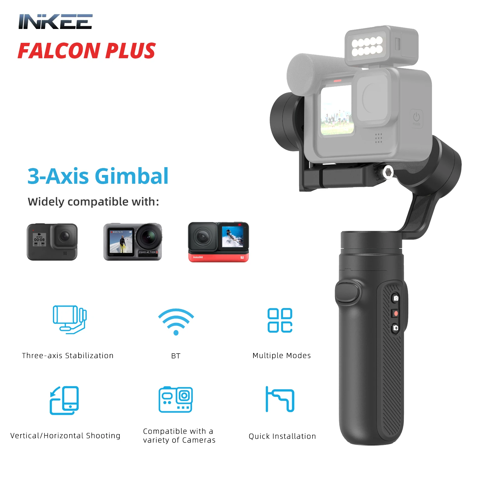 INKEE FALCON Plus Handheld 3 Axis Action Camera Gimbal Stabilizer Anti