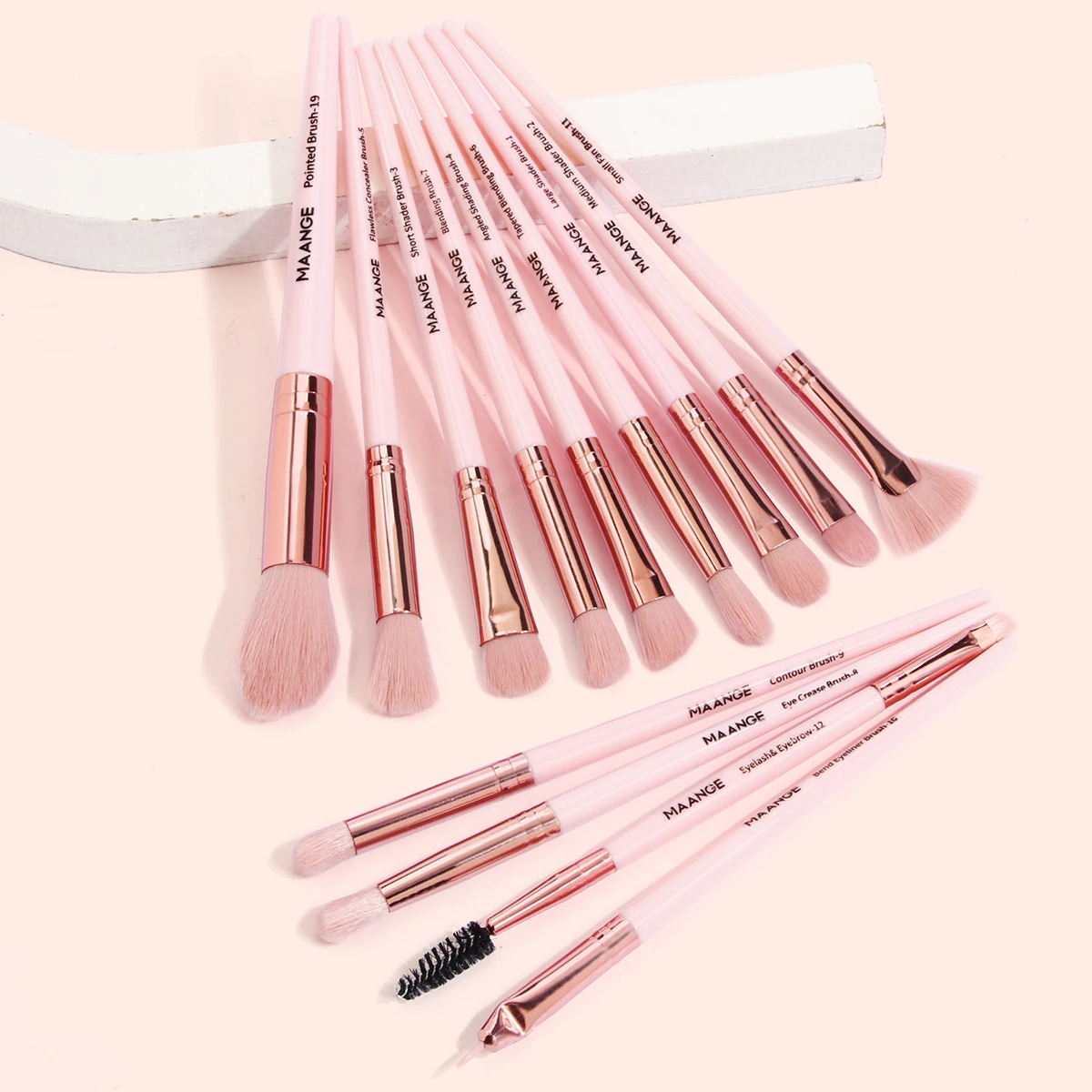 MAANGE 13pcs 아이 메이크업 브러쉬 아이섀도 브러쉬 아이라이너 브러쉬 속눈썹 브러쉬 하이라이터 브러쉬 디테일 뷰티 여성용 선물