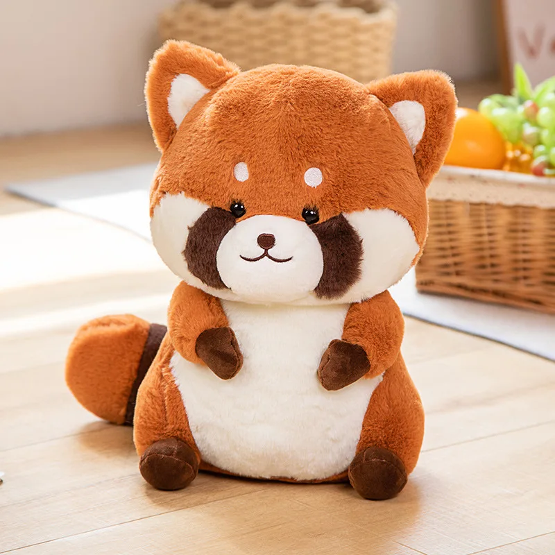 New Creative Kawaii Raccoon Plush Filled Doll Super Cute Animal Stuffed Toy Sofa Throw Pillow Bedhead Decoration Gift