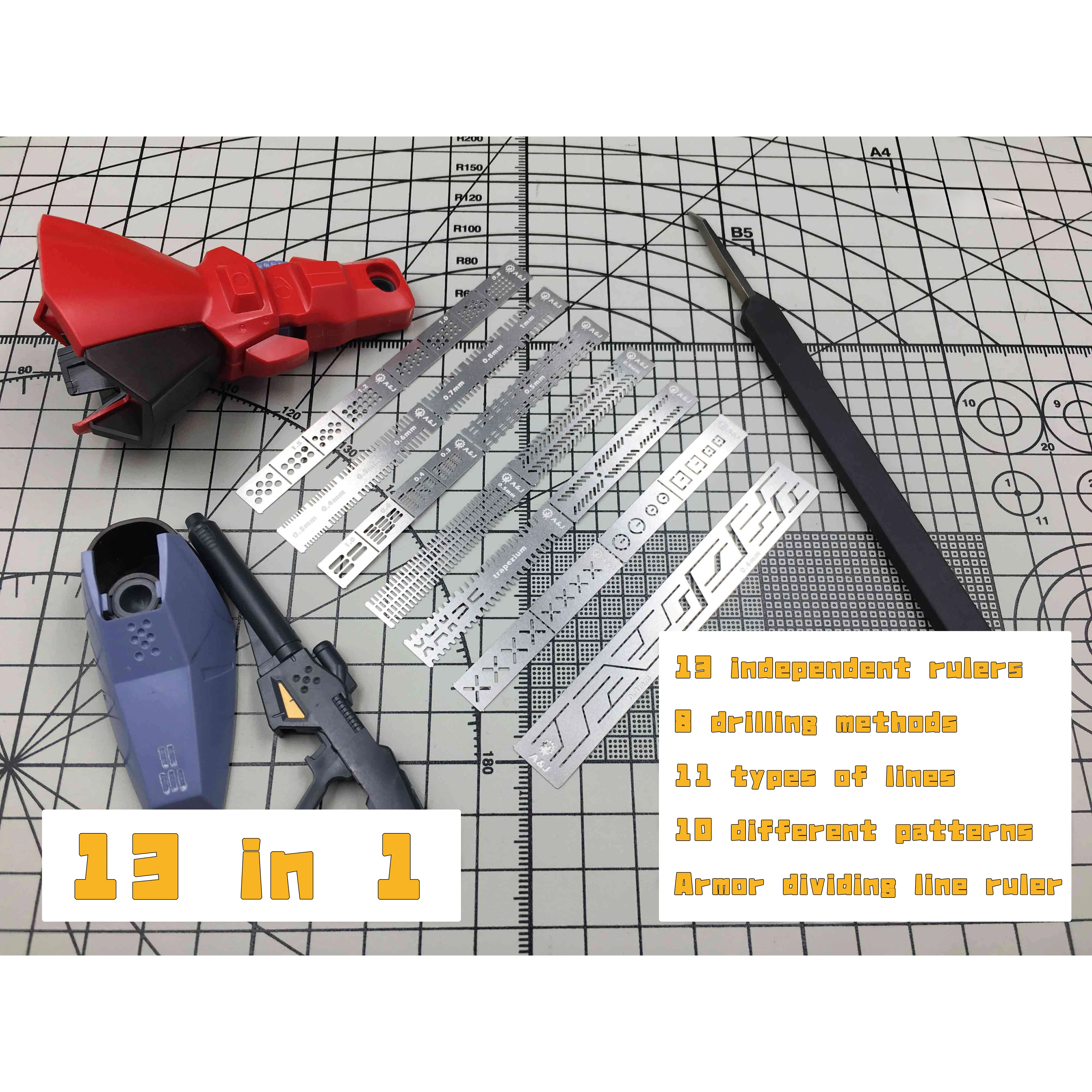 Strumenti per la creazione di modelli in scala, modelli per incisione, utensili per intaglio, strumenti per incisione a punta fine per la rimodellazione e la personalizzazione dettagliata di parti Gunpla - immagine 3