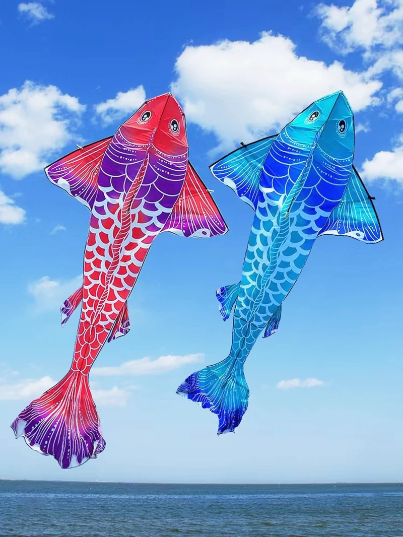 Free Shipping fish kites nylon fabric outdoor fun sports carp kites for adults kites professional china kites rods glow cord koi 6