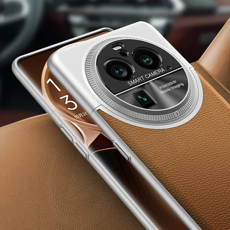 Luxury PU Leather Plastic Case For Oppo Find X6 Pro Camera Protective Anti-knock