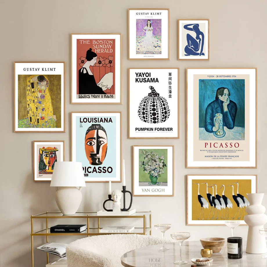 Poster Astratti Matisse Picasso Van Gogh Yayoi Kusama Wall Art Japan Canvas Painting Print Wall Picture Living Room Home Decor