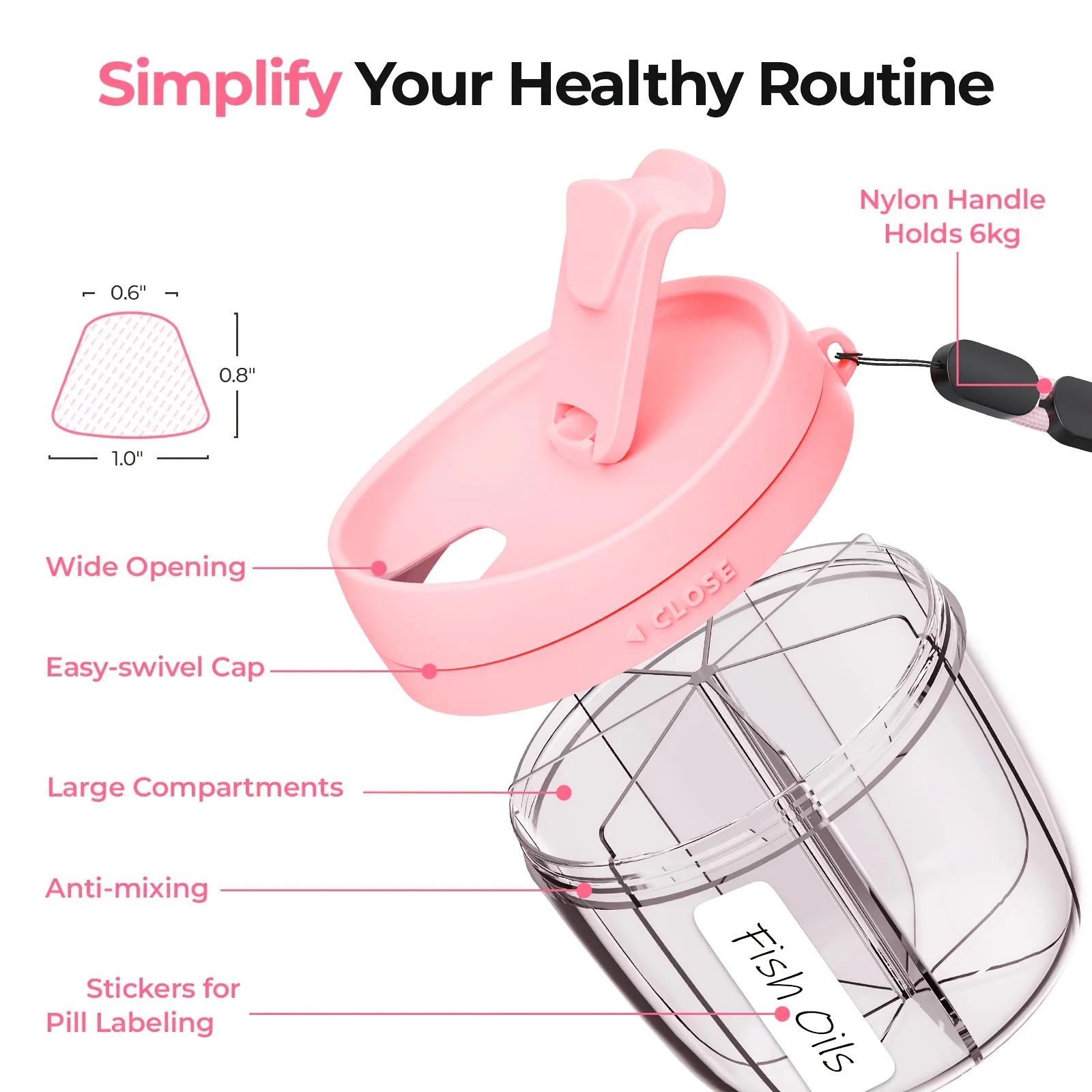 Large Capacity Plastic Medicine Box Portable Storage Box Waterproof Travel Pill Organizer for Tablets and Capsules Food Grade