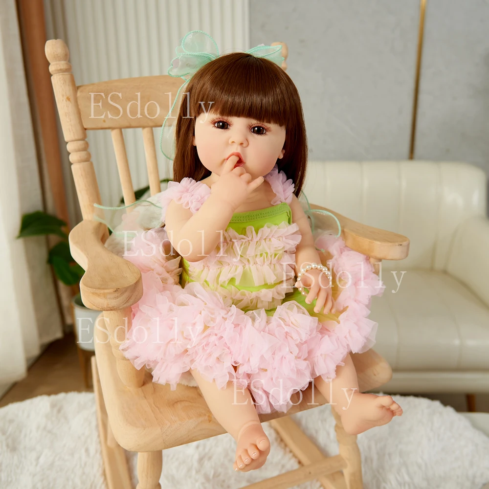 

Reborn Baby Dolls 55CM 22IN Full Body Silicone Waterproof Toddler Girl Doll Princess Lifelike Soft Touch Christmas Gift for Girl