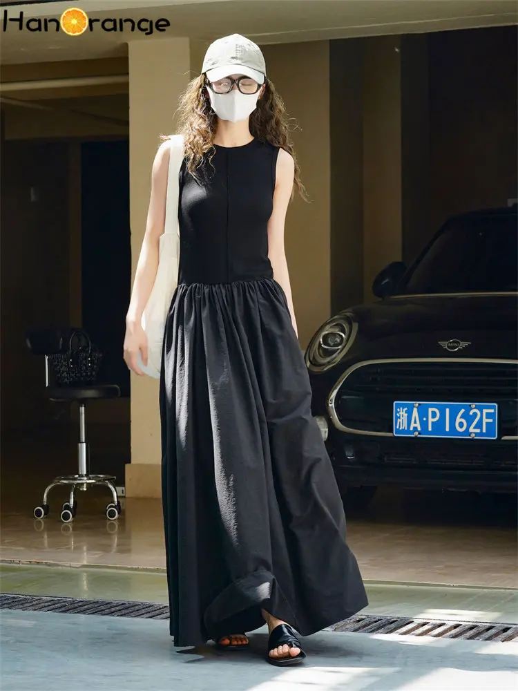 hanorange-2023-summer-fashion-sporty-sleeveless-tank-top-dress-slim-cool-a-line-long-dress-medium-strecth