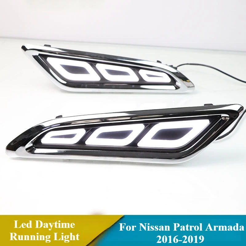 For Nissan Patrol Armada 2016-2019 Modified 2Pcs Car Led Daytime Running Light Streamer Steering DRL Led Side Fender Lights detail image 3