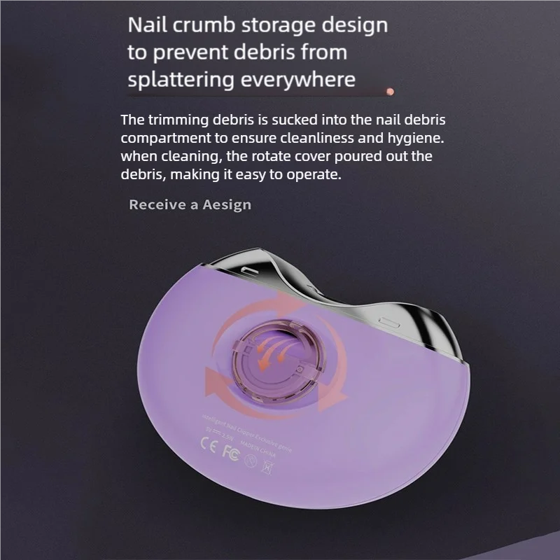 Automatic Nail Clipper Sharpener Professional Baby Adult Sterilization Anti Splash Portable Nail Cutter Set Nail ClippersTools