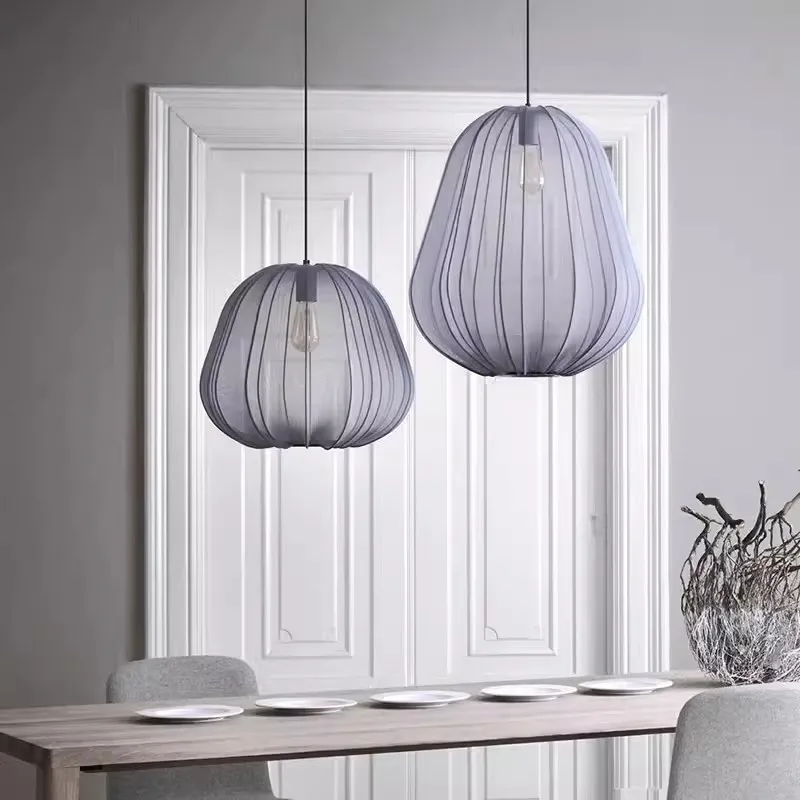 

Nordic Creative Chandelier Lantern Modern Balloon Pendant Living Room Bedroom Staircase Aisle Restaurant Fabric Lamp